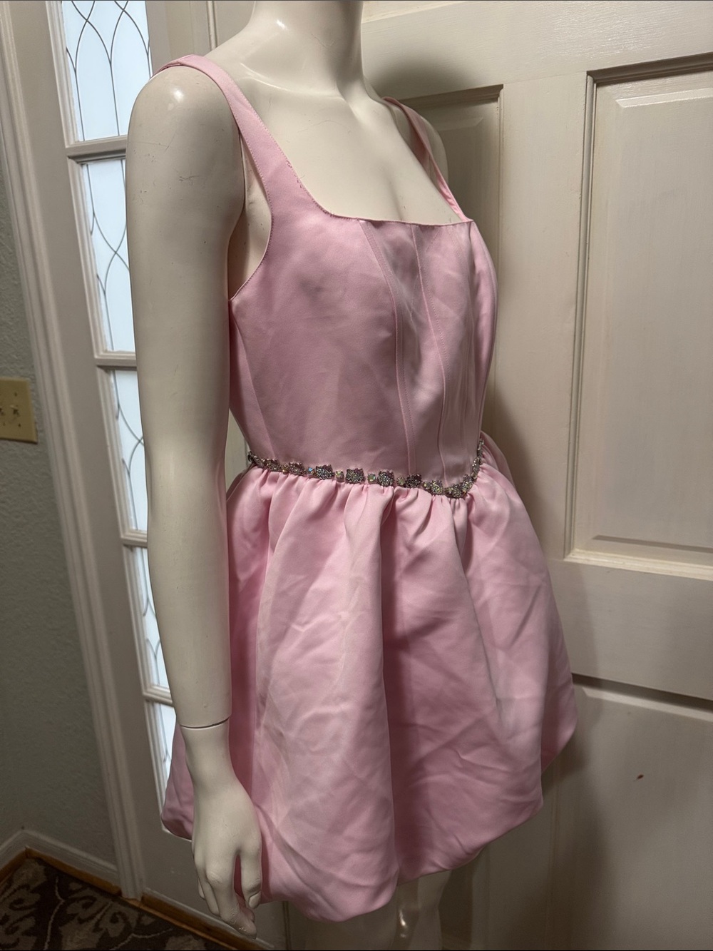 hello kitty forever21 50th anniversary Pink Satin Label Dress Size Medium - Picture 10 of 16